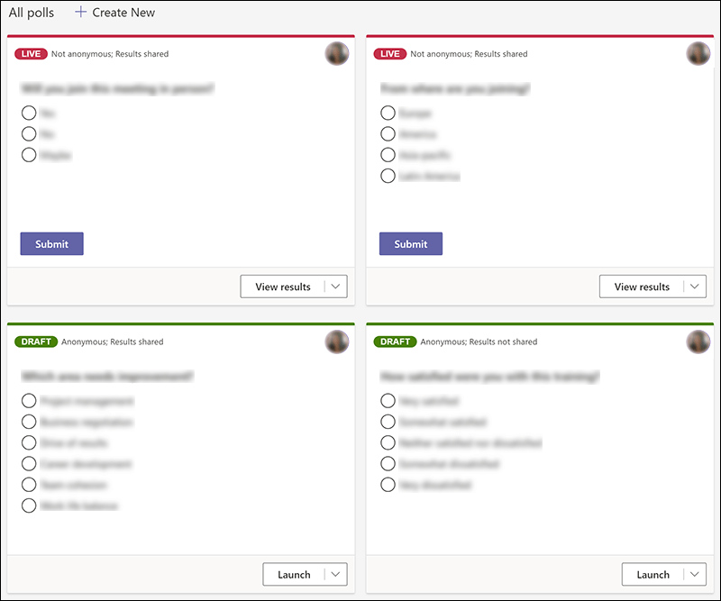 Microsoft team polls