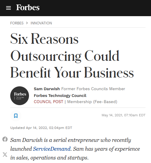 forbes 6 reasons to outsource IT